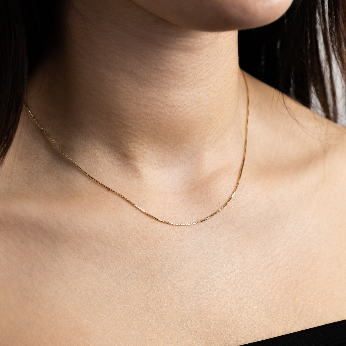 14k yellow gold box chain necklace
