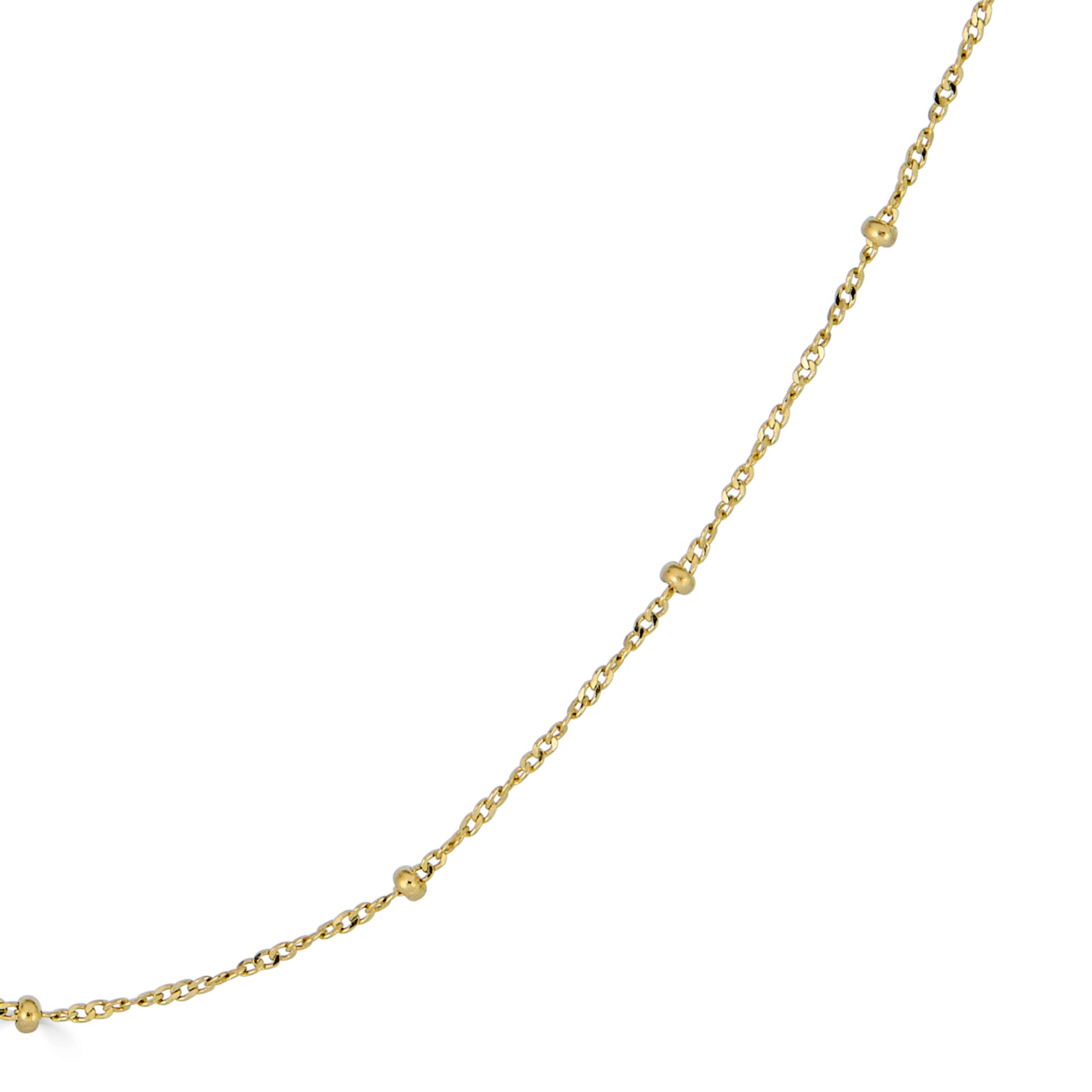 14k yellow gold beaded link necklace