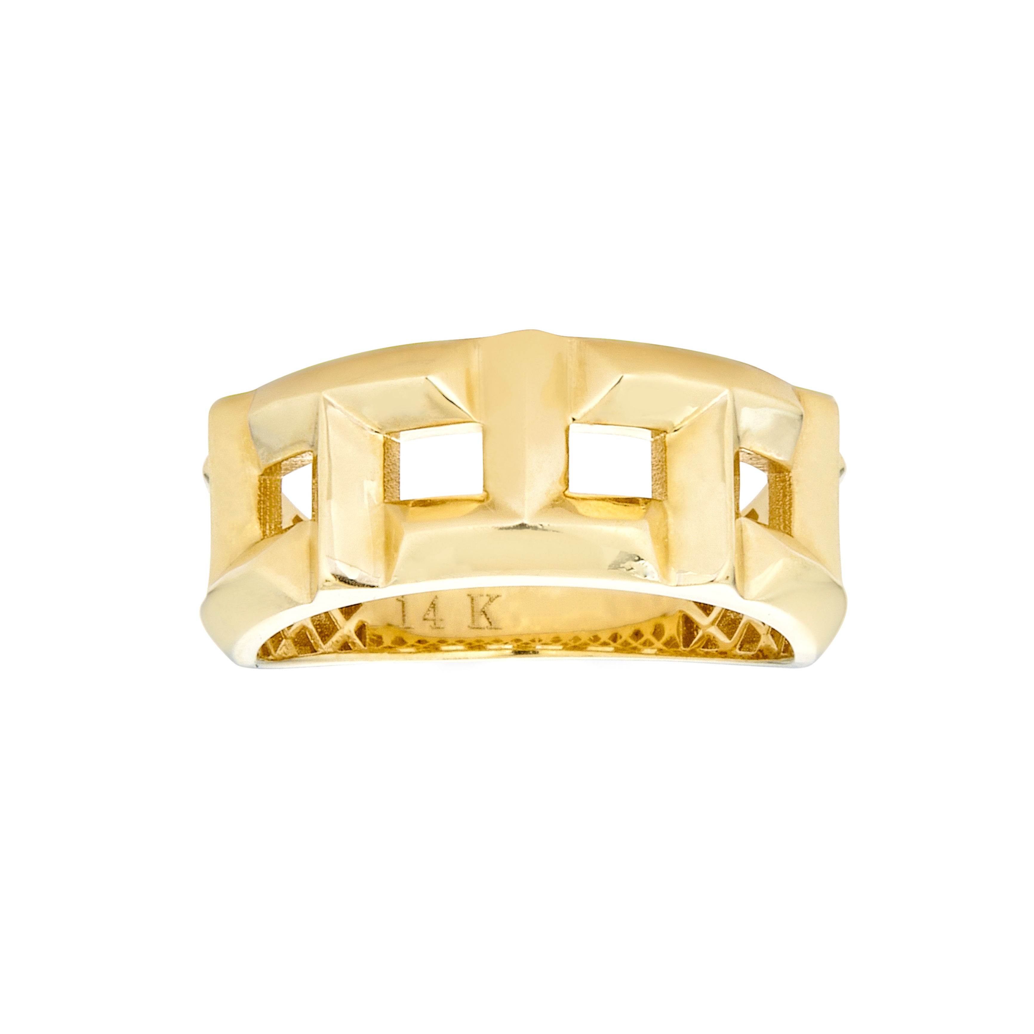 Anillo T de oro amarillo de 14 k