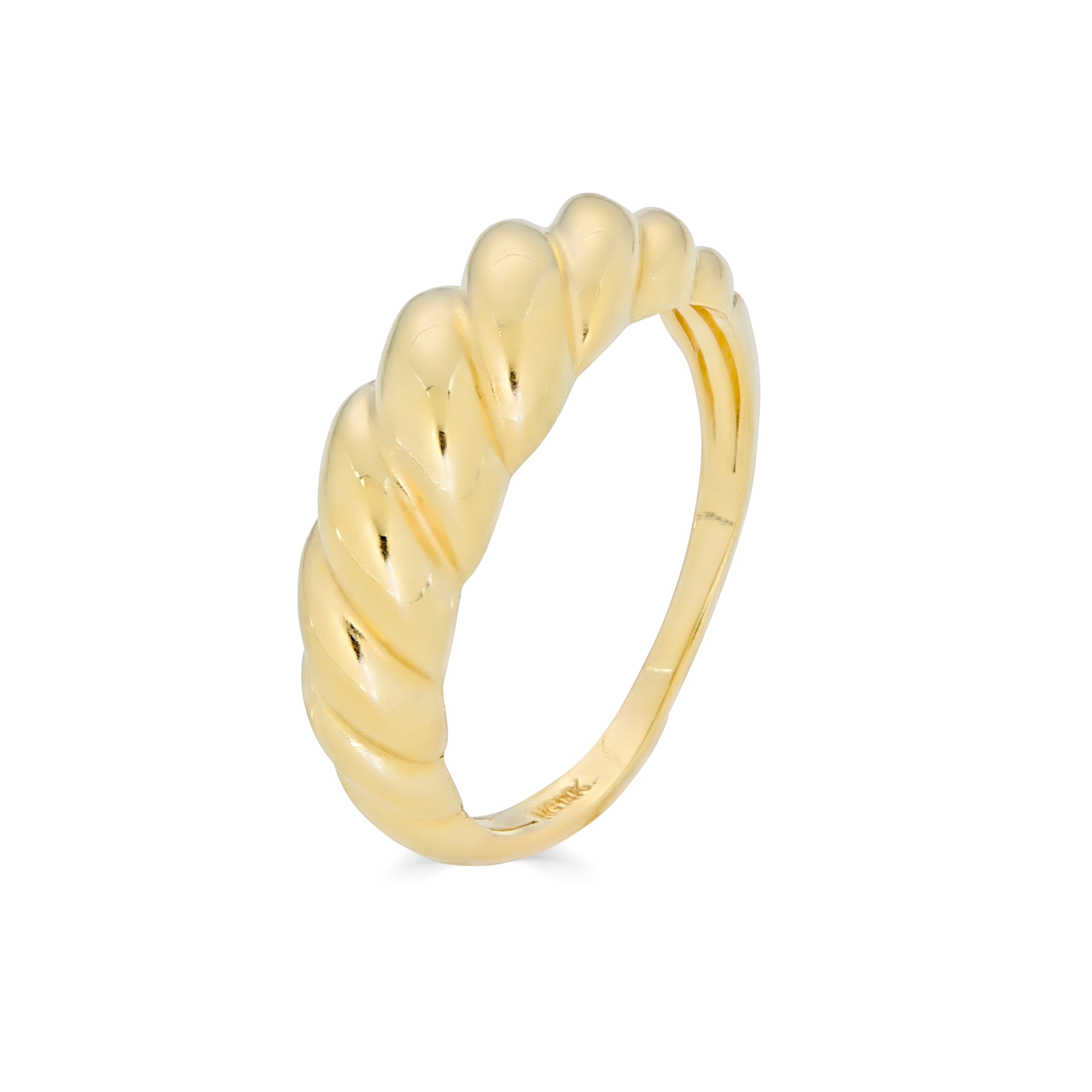 14k yellow gold twisted rope ring