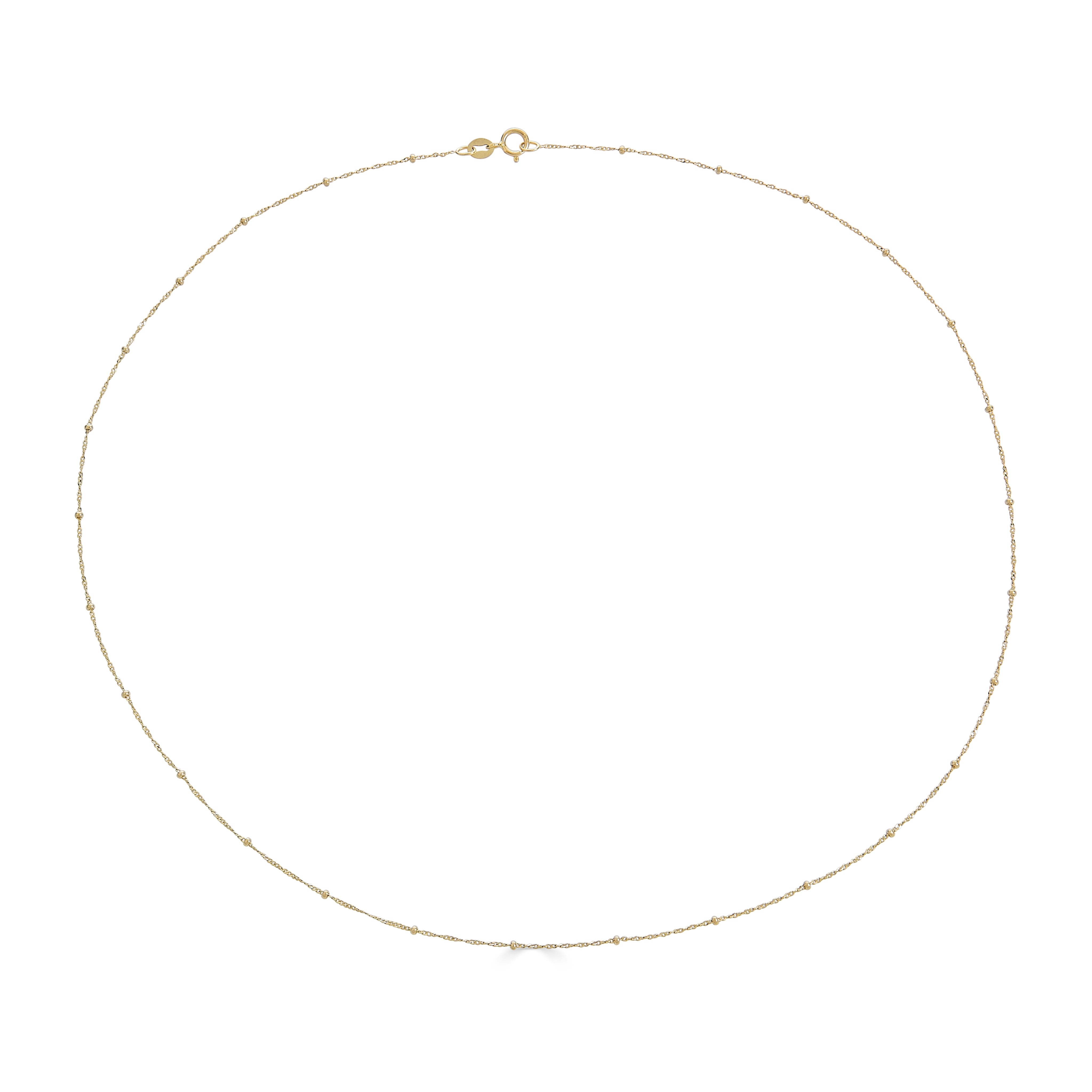 14k yellow gold beaded link necklace