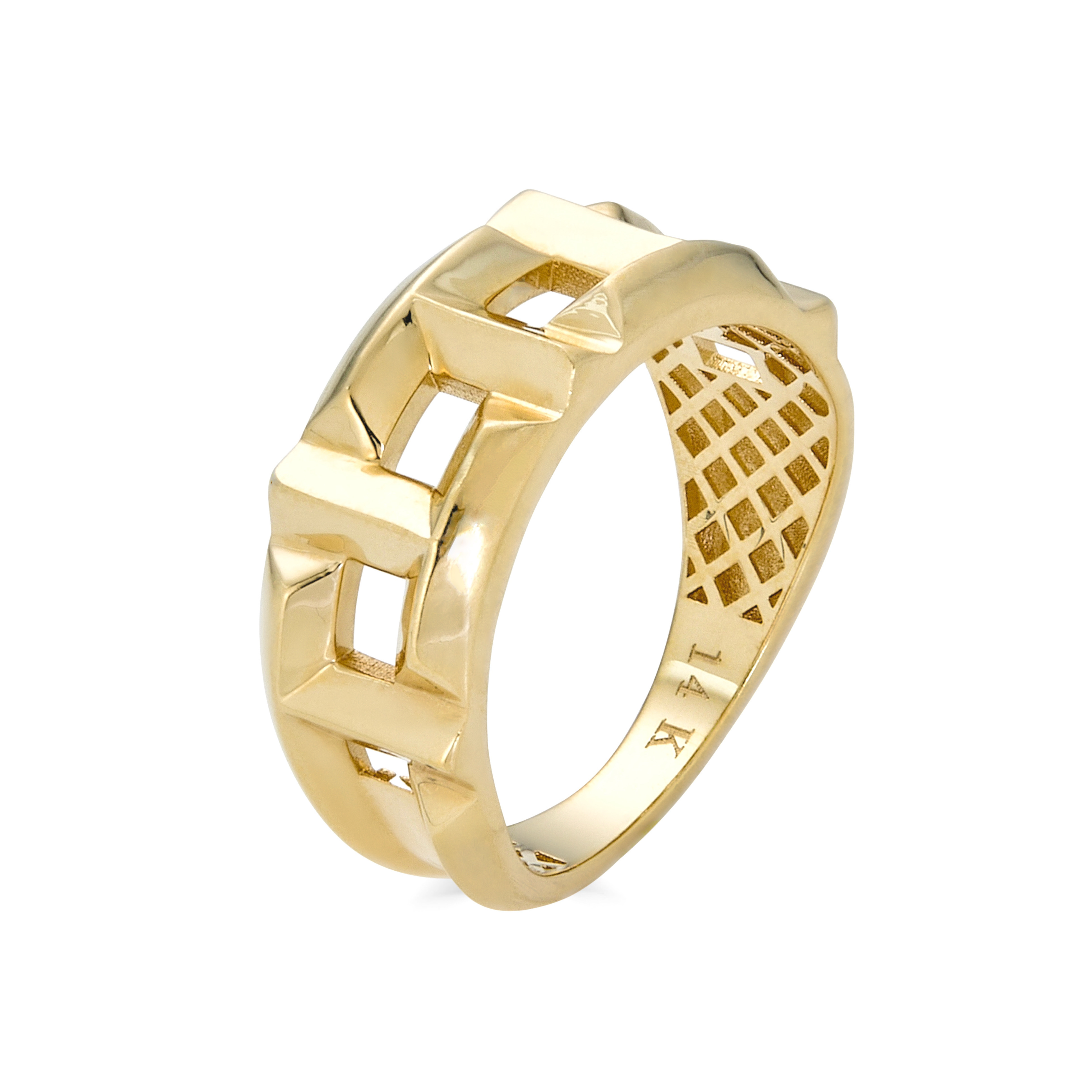 Anillo T de oro amarillo de 14 k