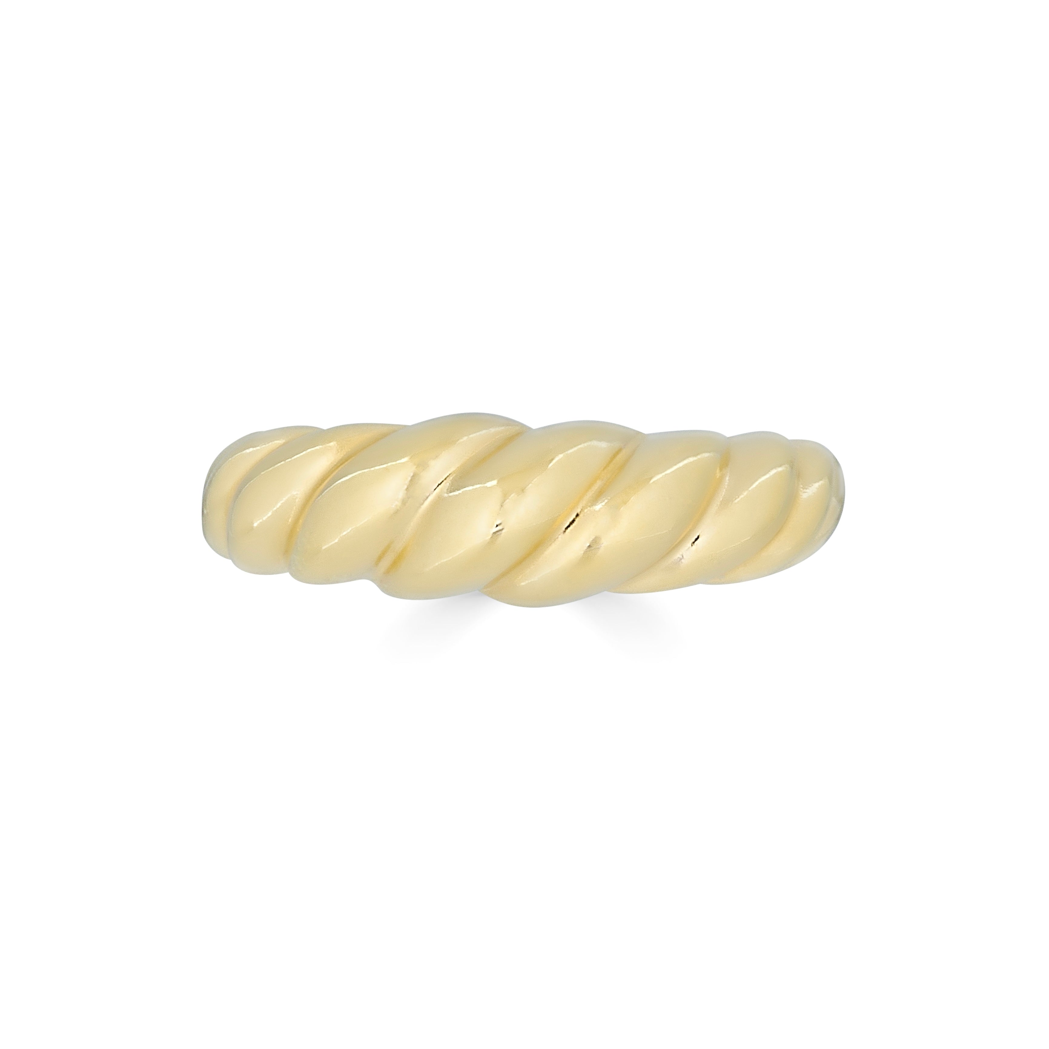 14k yellow gold twisted rope ring