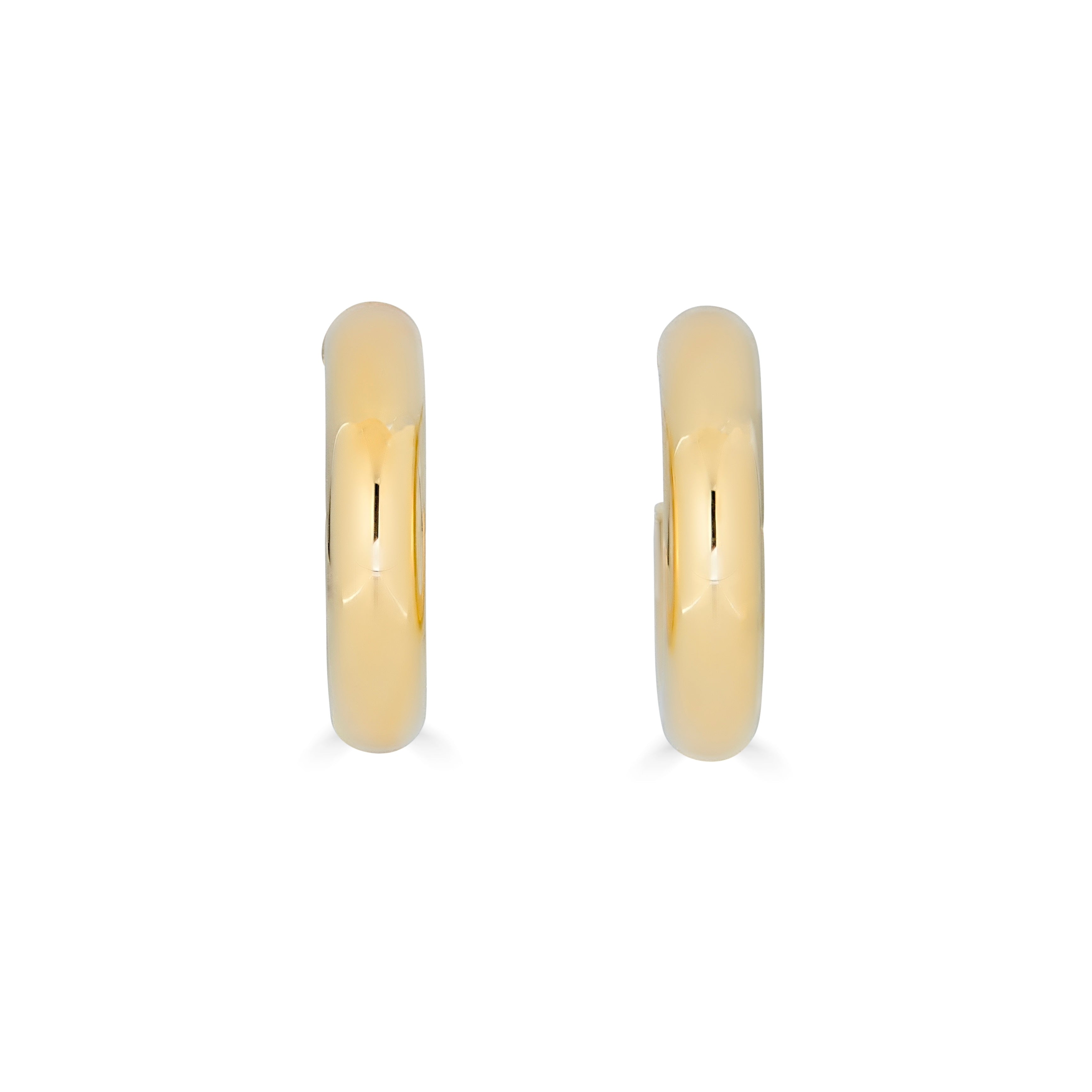14k yellow gold chunk hoop earrings - made in Italy