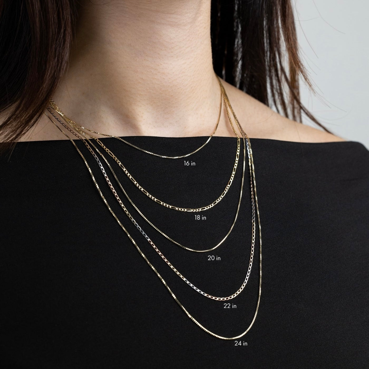 14k yellow gold box chain necklace