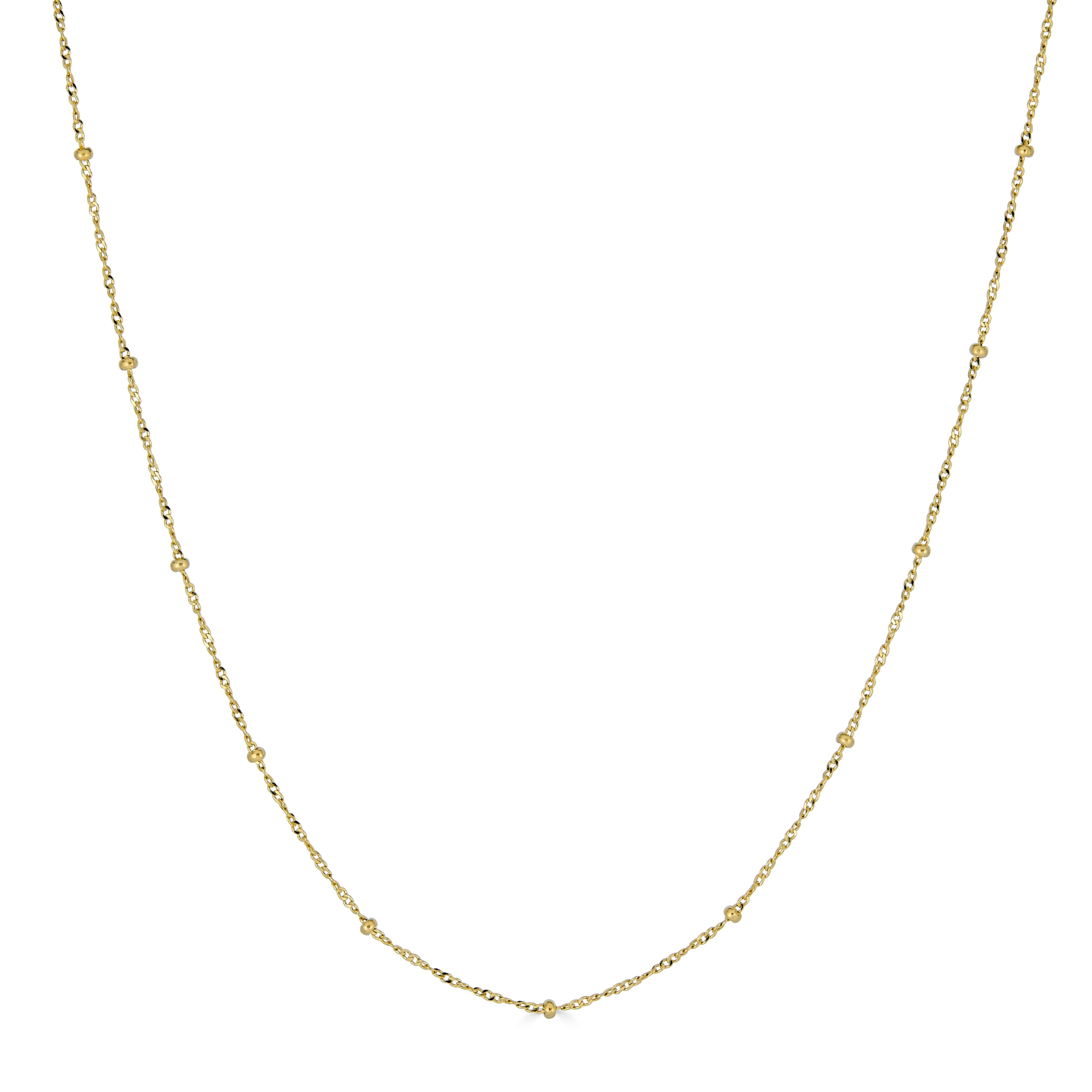 14k yellow gold beaded link necklace