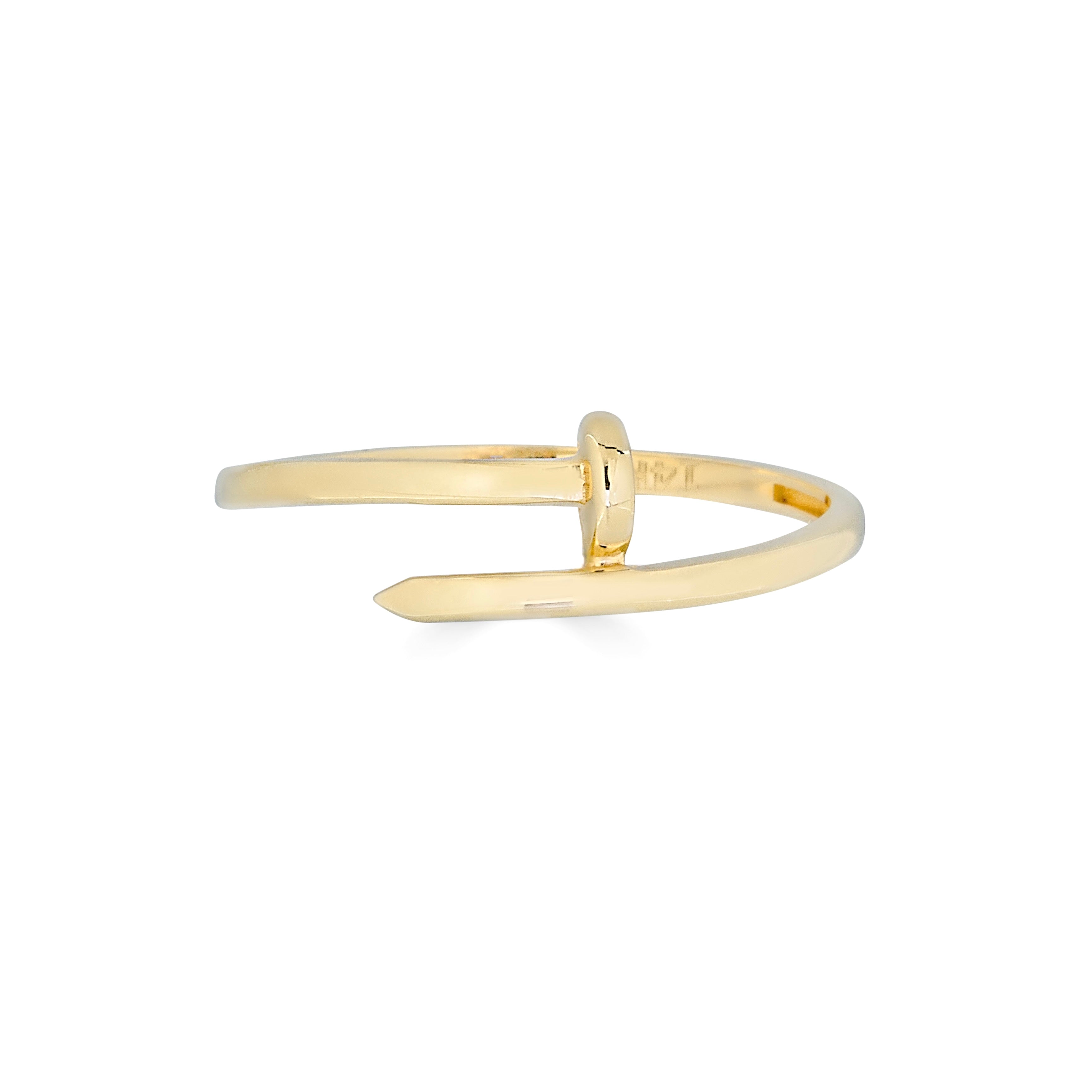 14k Yellow Gold nail ring