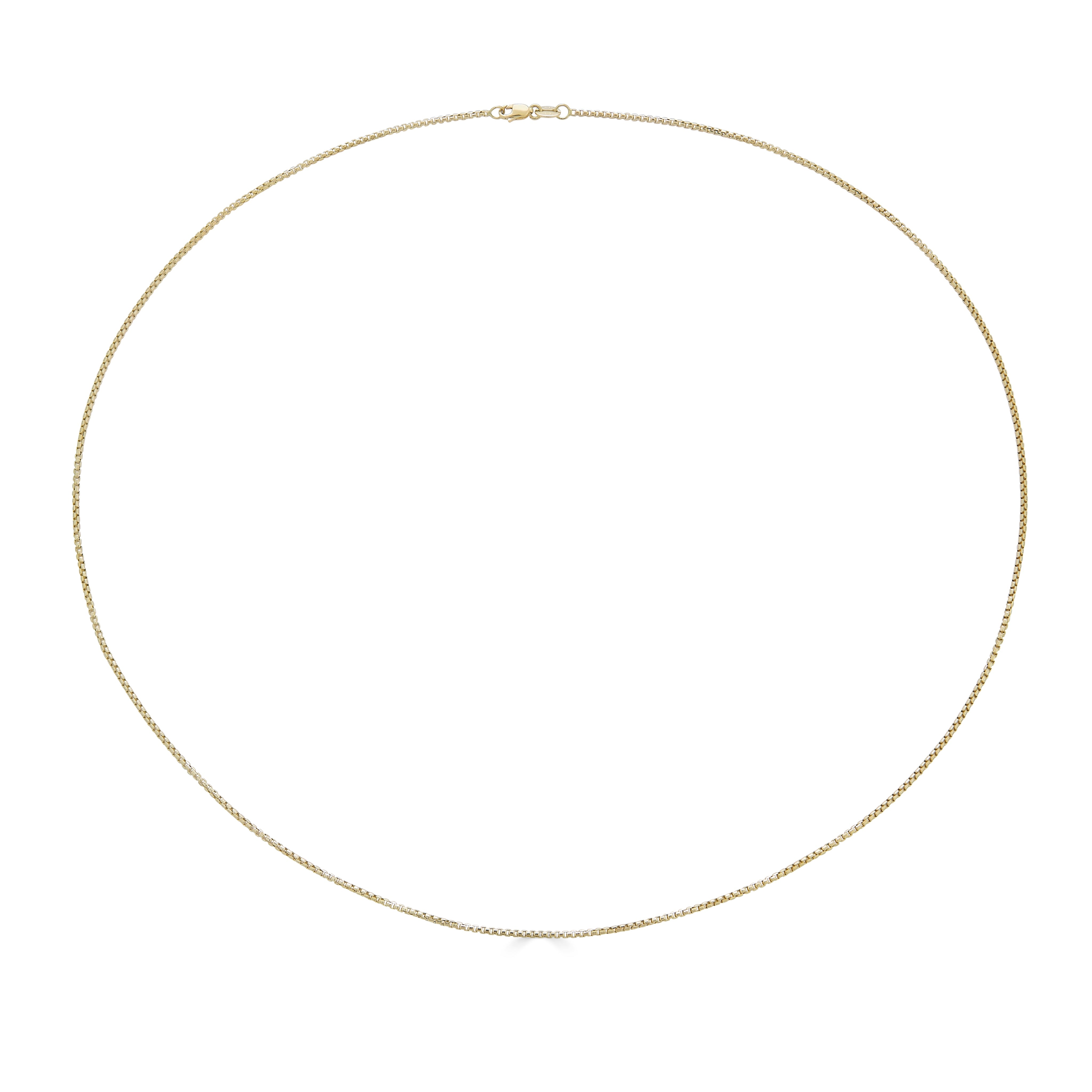 14k yellow gold box chain necklace
