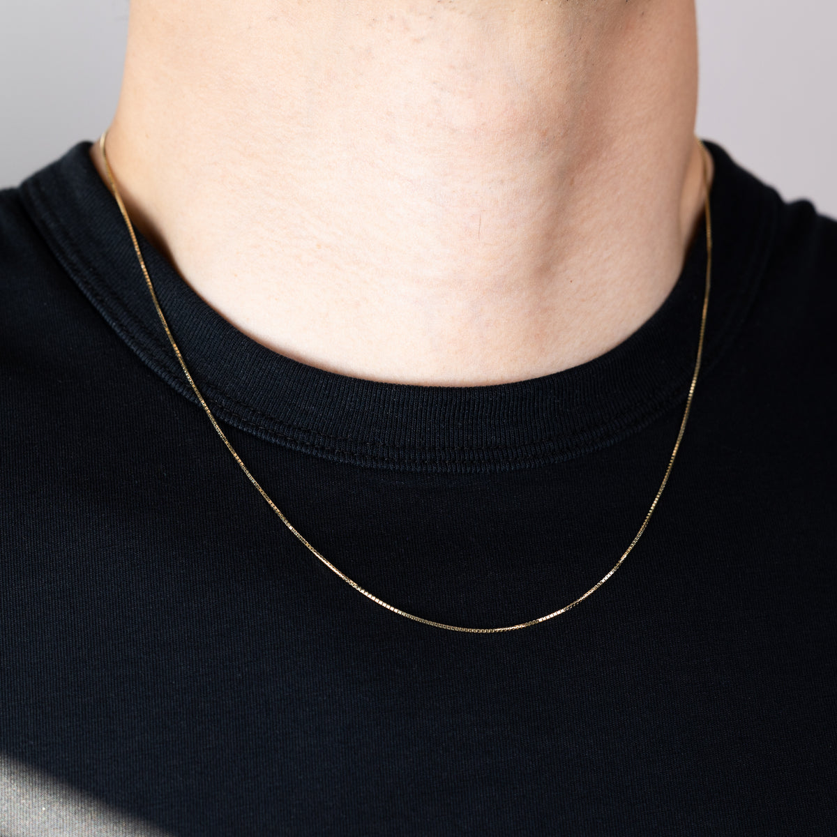 14k yellow gold box chain necklace