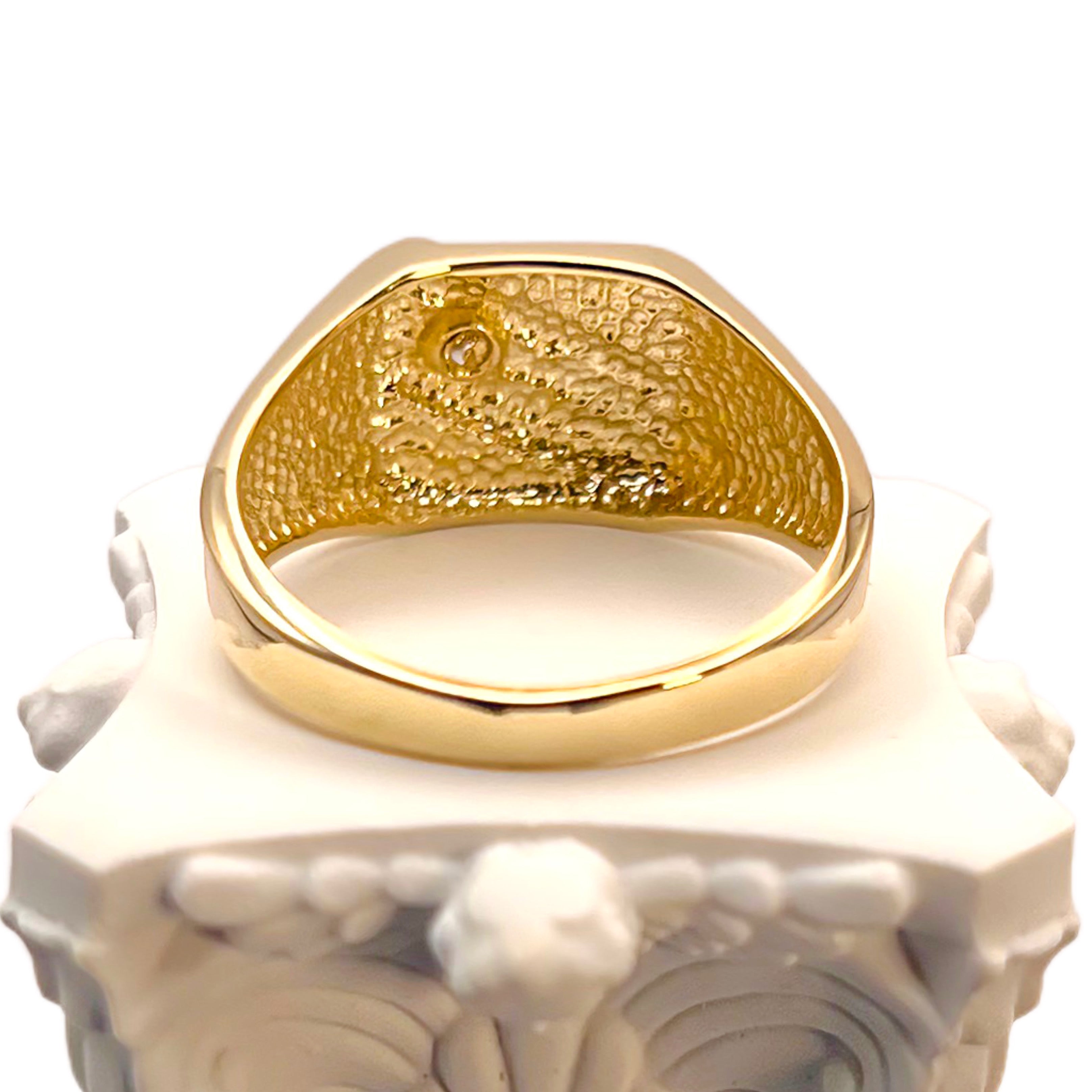 14K Two-Tone Gold Ring with CZ Accent