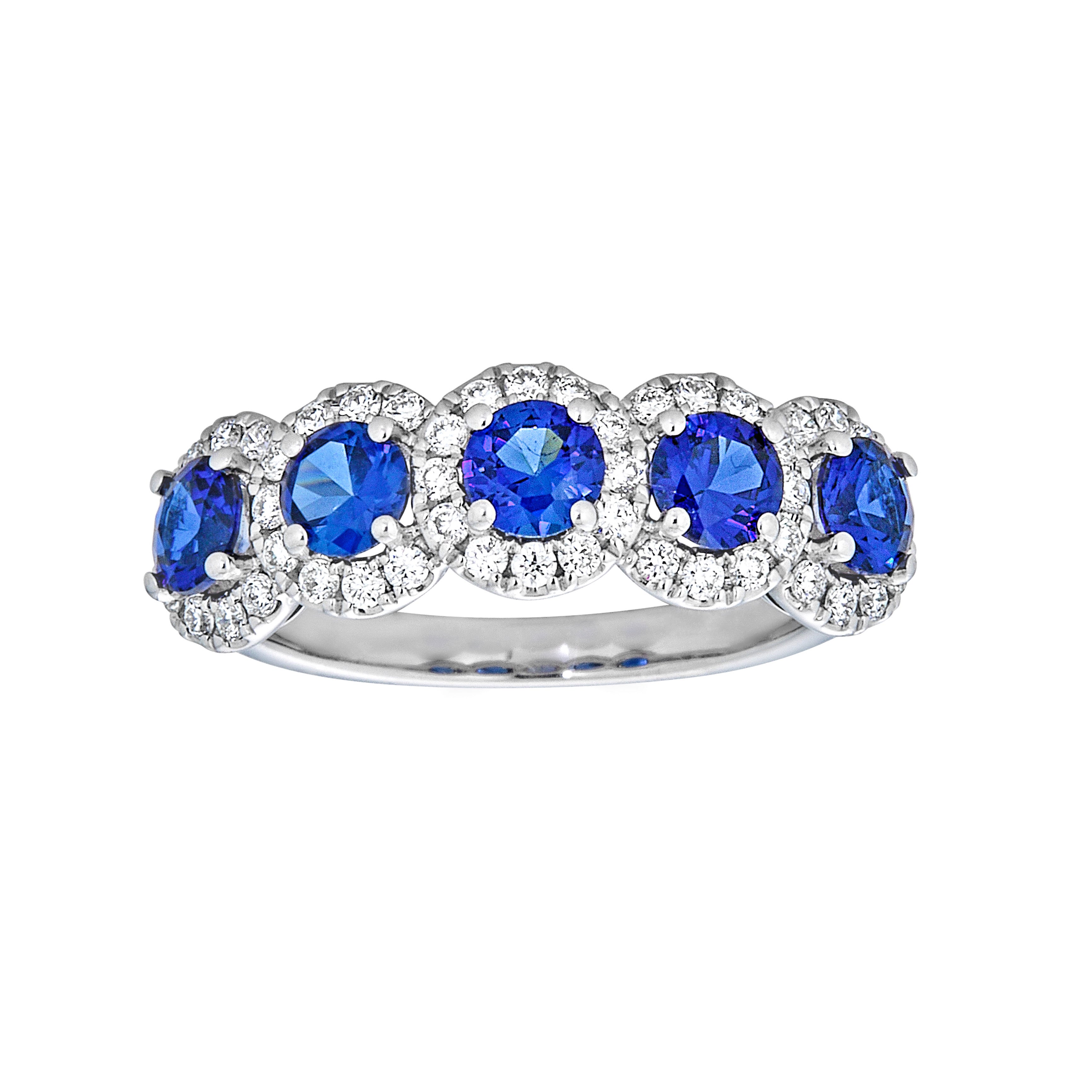 1.50 C.T. NATURAL SAPPHIRE RING AND 1.00 C.T NATURAL DIAMOND IN 18K WHITE GOLD