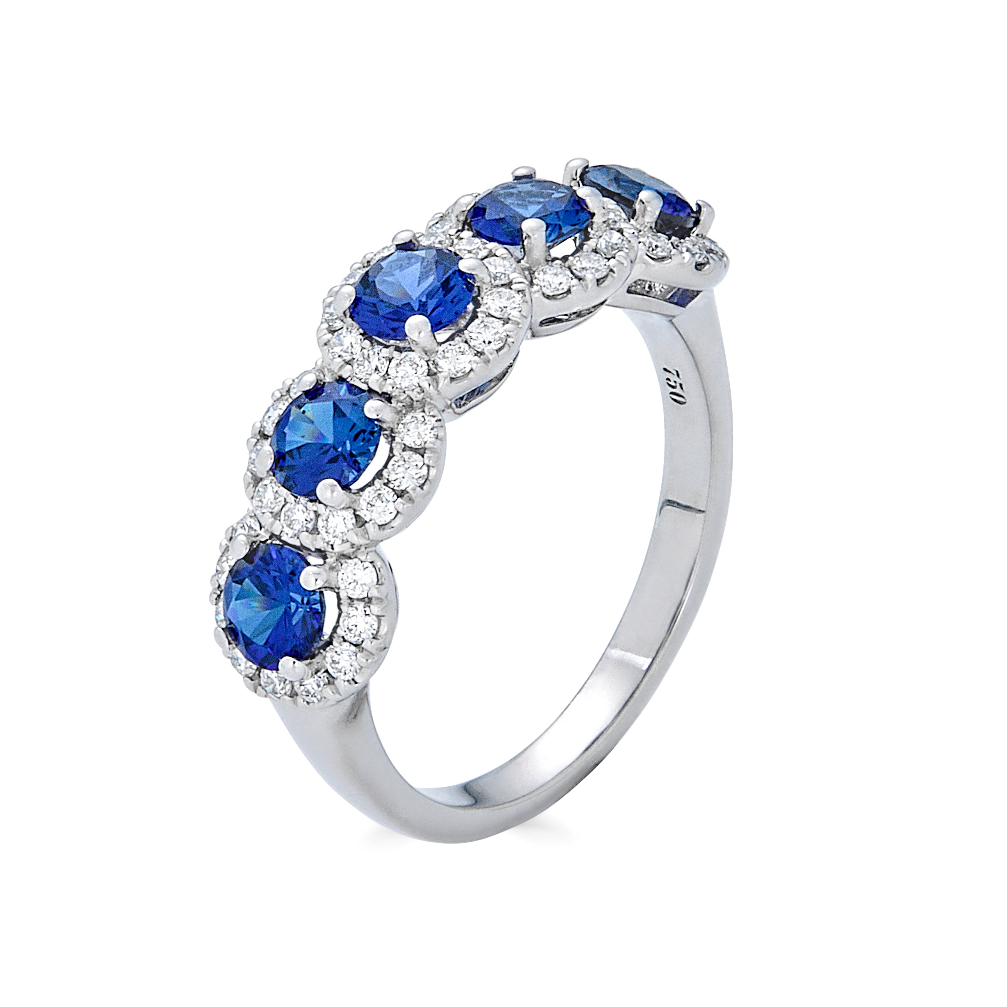 1.50 C.T. NATURAL SAPPHIRE RING AND 1.00 C.T NATURAL DIAMOND IN 18K WHITE GOLD