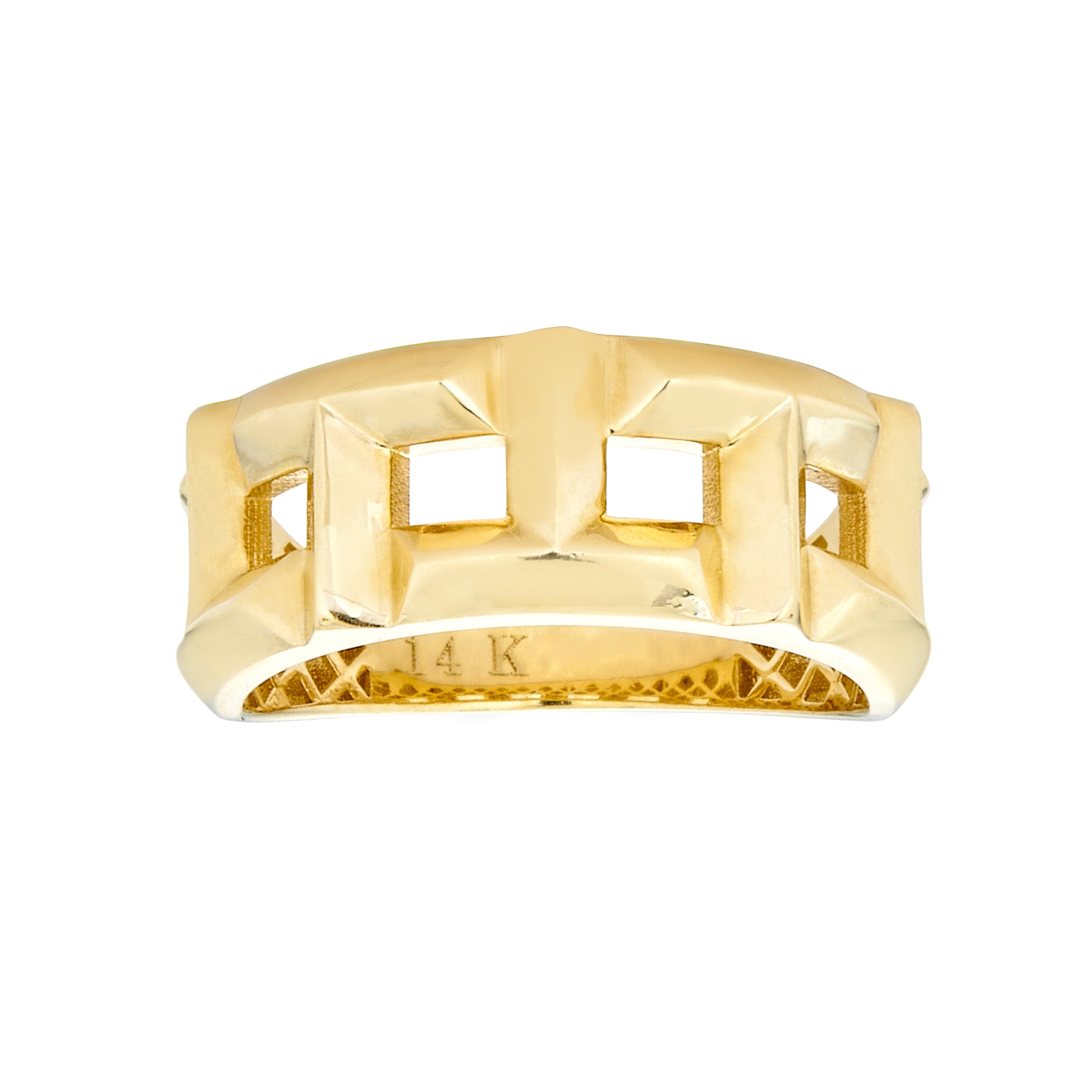 14k Yellow Gold T Ring