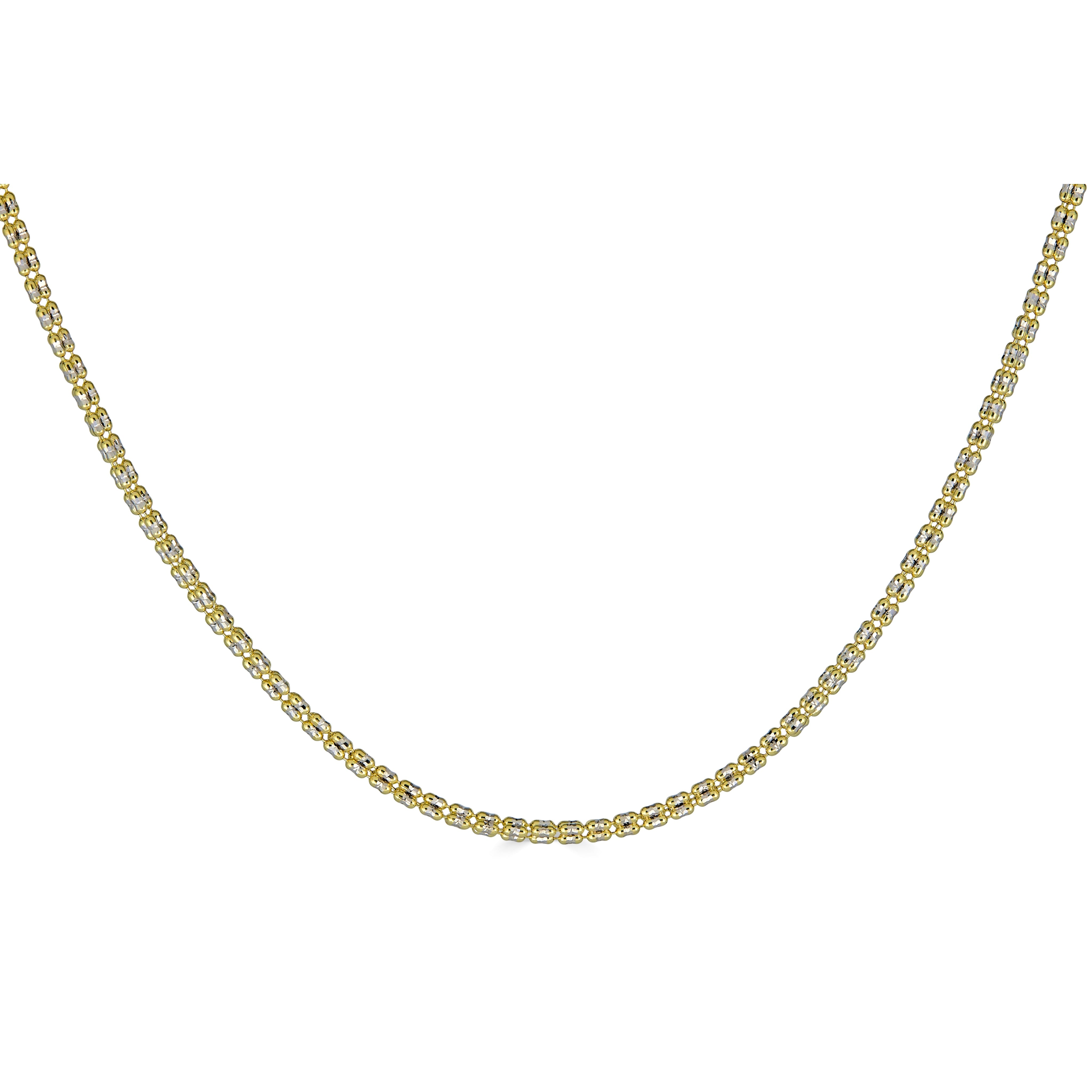 Collar de cadena con talla de diamante en oro amarillo de 14 quilates