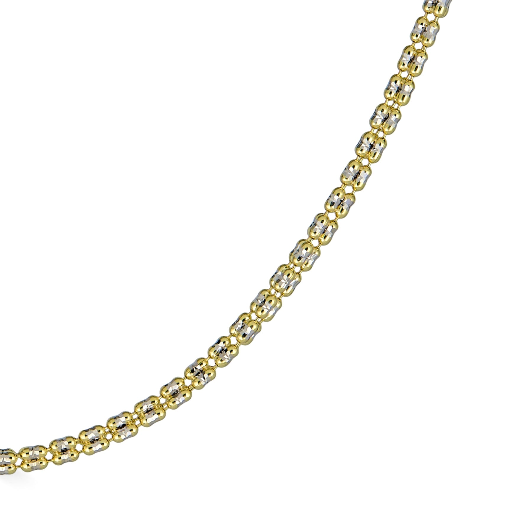 Collar de cadena con talla de diamante en oro amarillo de 14 quilates