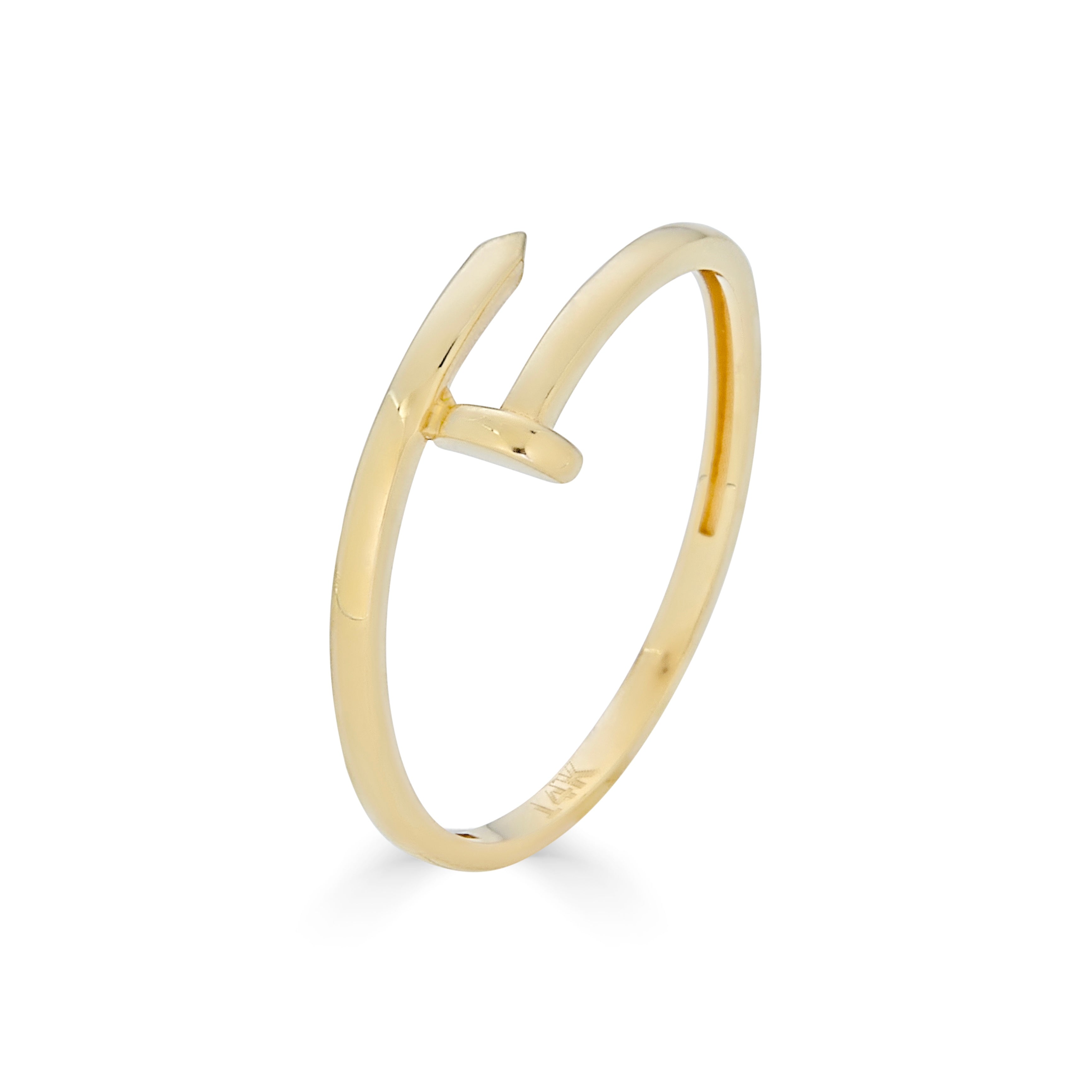 14 K THREE-TONE GOLD BUTTERFLY RING WITH CZ ACCENT