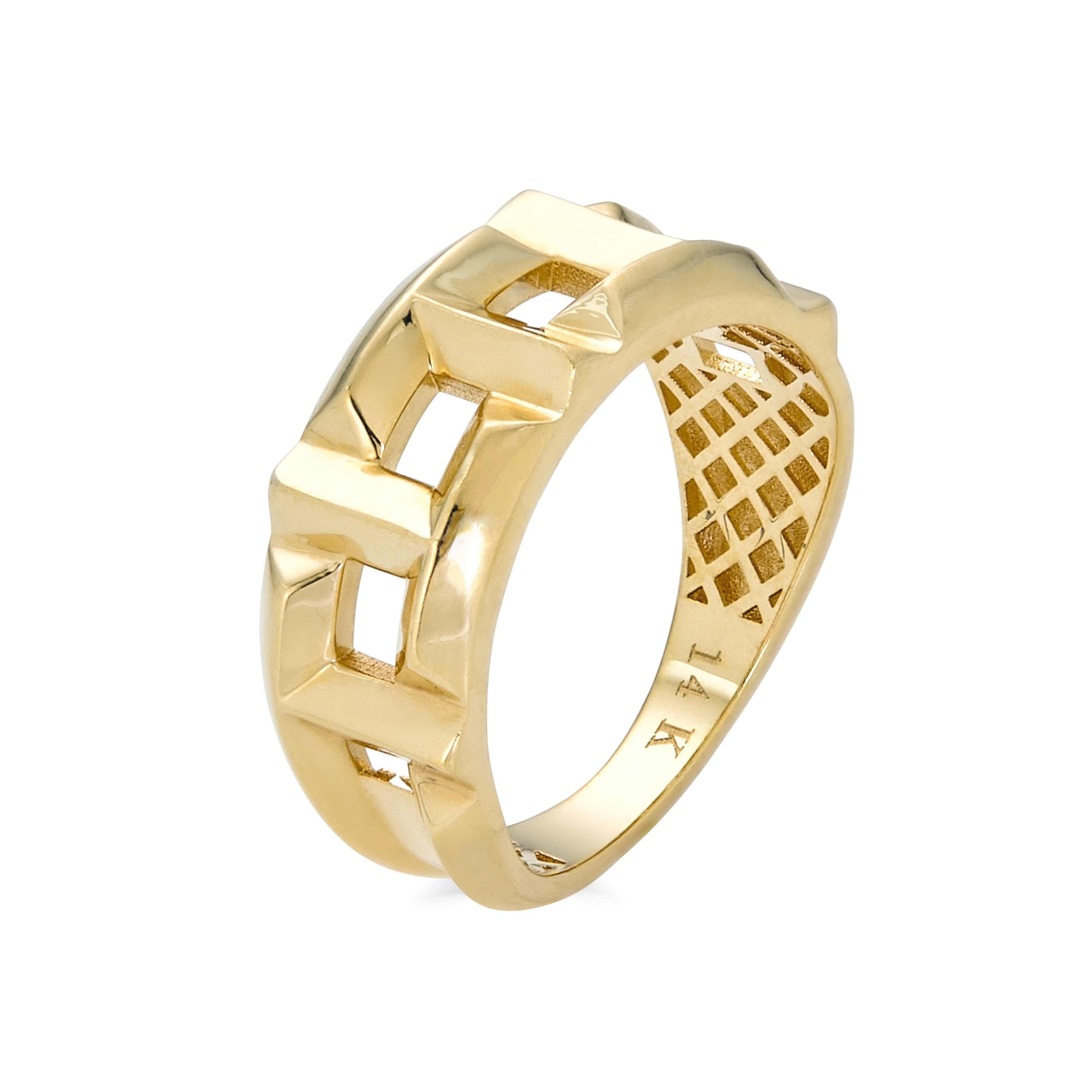 14k Yellow Gold T Ring