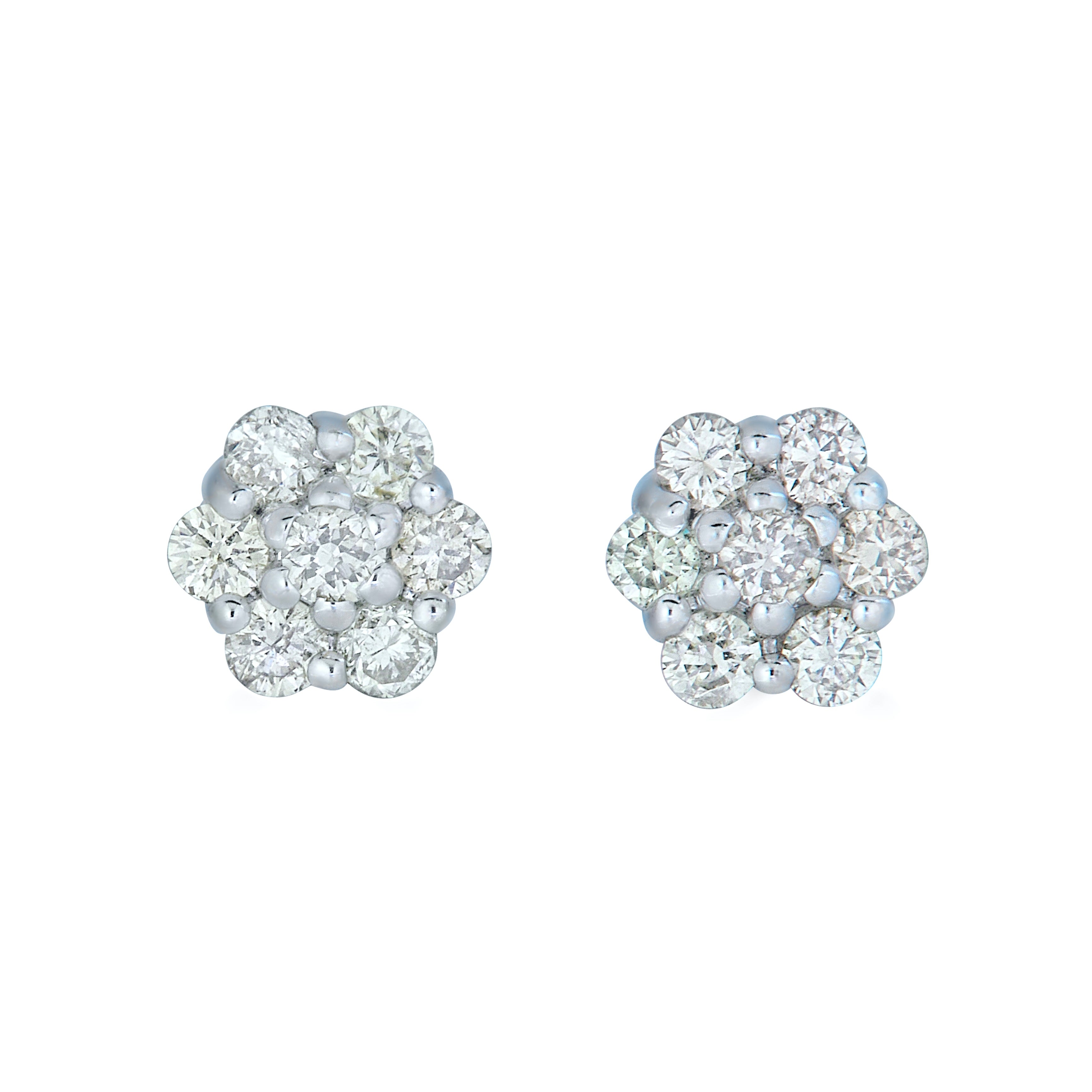 14k WHITE GOLD FLORAL EARRING WITH 0.495 t.w NATURAL DIAMOND