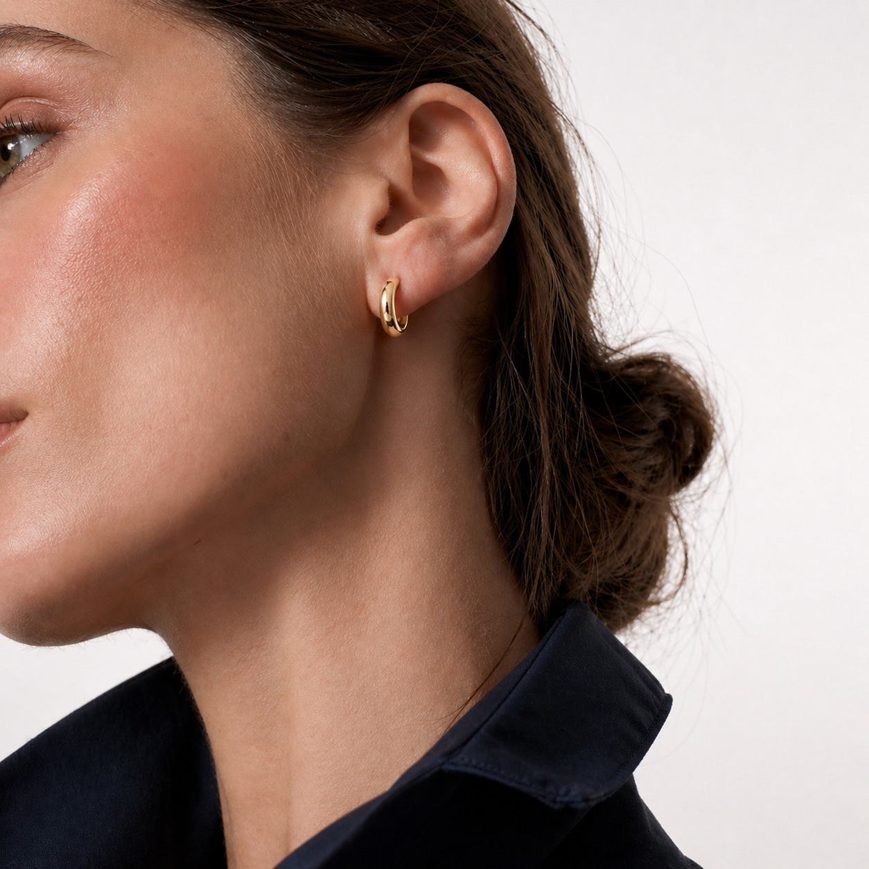 Italian 14K Yellow Gold Chunk Hoop Earrings