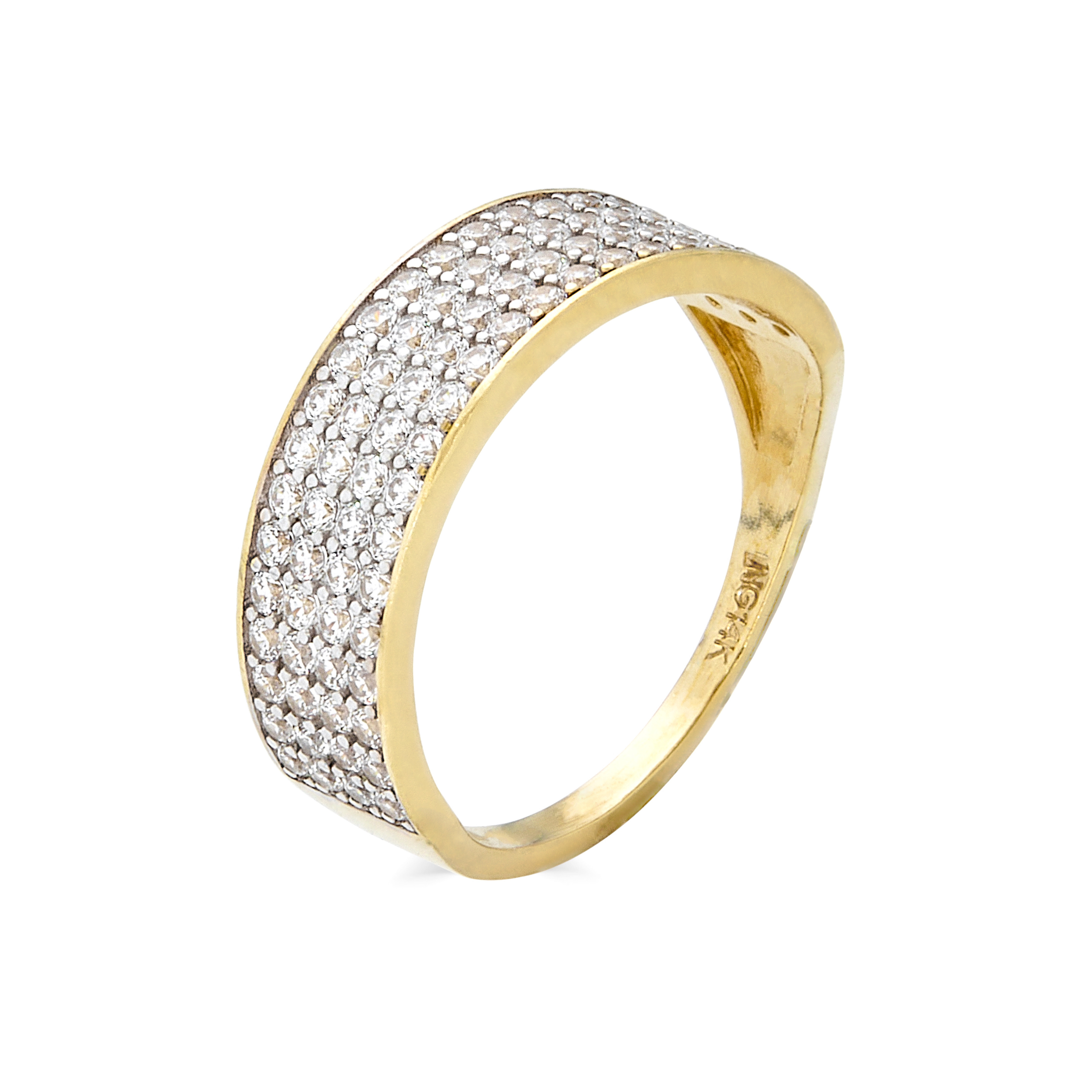 14K Yellow Gold CZ Pavé Ring